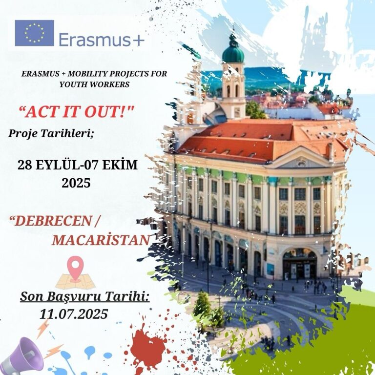 28 Eylül – 7 Ekim tarihleri arasında Debrecen – Macaristan’da 5 katılımcı ile “Act It Out“ isimli Erasmus+ training course projesi ile ülkemizi Macaristan’da temsil edeceğiz.